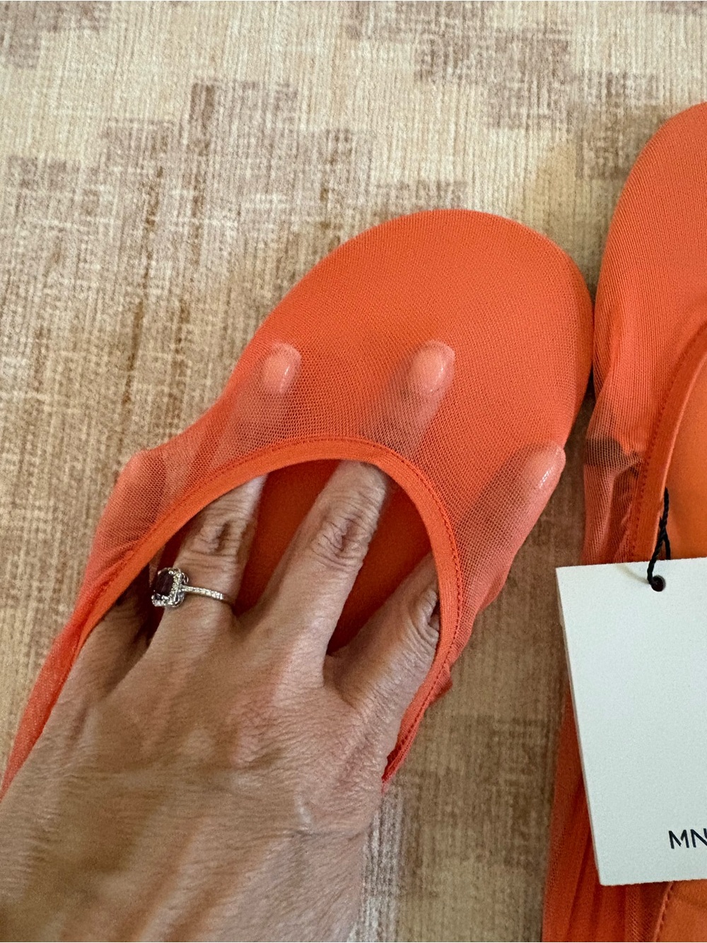 MANGO SEMI-TRANSPARENT MESH BALLET FLATS 39 - Picture 9 of 14